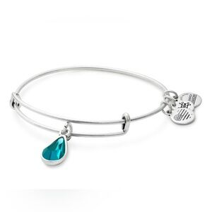 Alex And Ani December Blue Zircon Birthstone Teardrop Charm Bangle Brace…